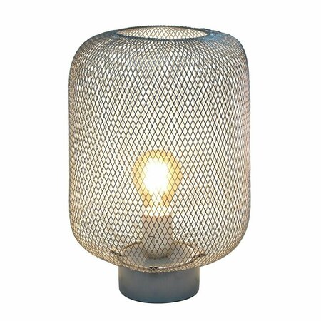 LIGHTING BUSINESS Gray Metal Mesh Industrial Table Lamp LI2751805